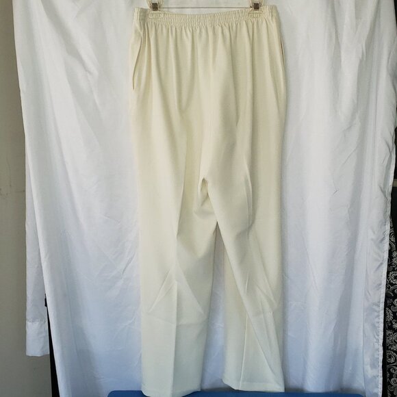 Koret Women's Fully lined Cream Colored Elastic Waistband Pull-On Pants - 10 - Picture 2 of 3